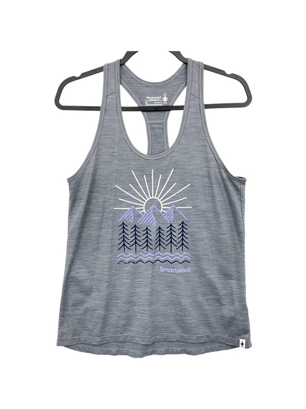 Smartwool Merino Sport 150 Mountain Morning Tank Top Women Medium Gray Racerback
